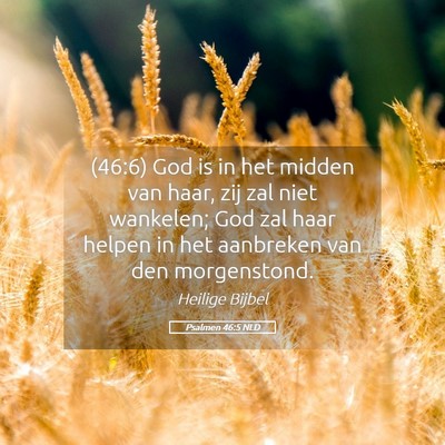 Picture 05 - Psalmen 46:5 NLD - (46:6) God is in het midden van haar, zij zal - Bible Verse Picture