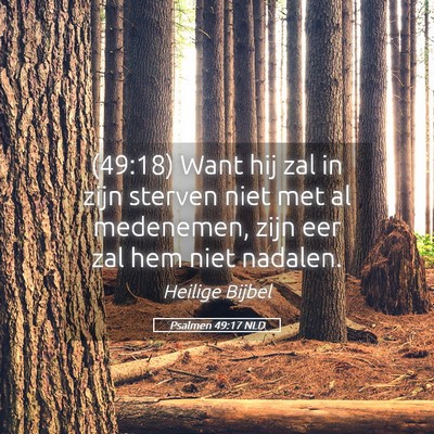 Picture 05 - Psalmen 49:17 NLD - (49:18) Want hij zal in zijn sterven niet met al - Bible Verse Picture