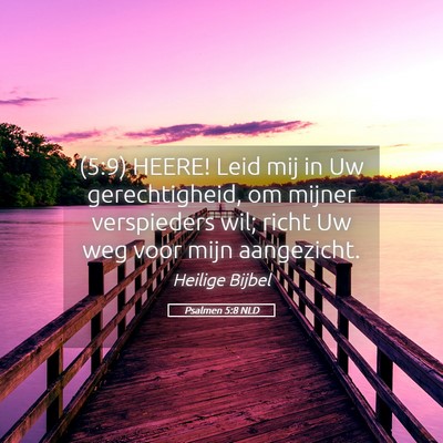 Picture 05 - Psalmen 5:8 NLD - (5:9) HEERE! Leid mij in Uw gerechtigheid, om - Bible Verse Picture
