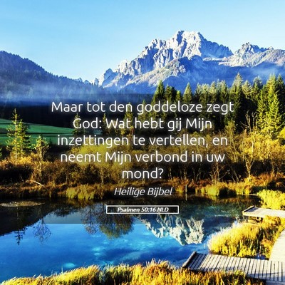 Picture 05 - Psalmen 50:16 NLD - Maar tot den goddeloze zegt God: Wat hebt gij - Bible Verse Picture