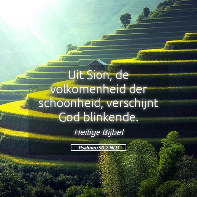 Picture 05 - Psalmen 50:2 NLD - Uit Sion, de volkomenheid der schoonheid, - Bible Verse Picture