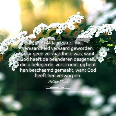 Picture 05 - Psalmen 53:5 NLD - (53:6) Aldaar zijn zij met vervaardheid vervaard - Bible Verse Picture