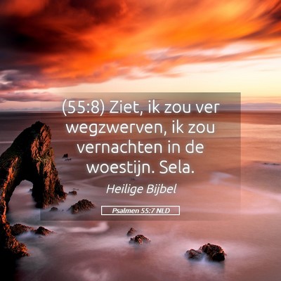 Picture 05 - Psalmen 55:7 NLD - (55:8) Ziet, ik zou ver wegzwerven, ik zou - Bible Verse Picture