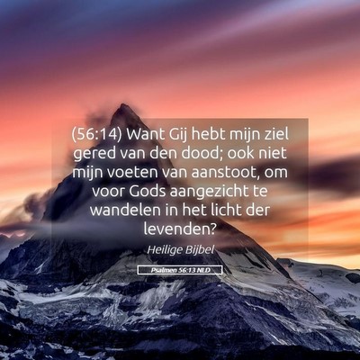 Picture 05 - Psalmen 56:13 NLD - (56:14) Want Gij hebt mijn ziel gered van den - Bible Verse Picture