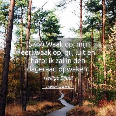 Picture 05 - Psalmen 57:8 NLD - (57:9) Waak op, mijn eer! waak op, gij, luit en - Bible Verse Picture