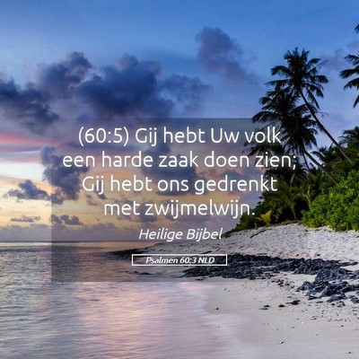 Picture 05 - Psalmen 60:3 NLD - (60:5) Gij hebt Uw volk een harde zaak doen zien; - Bible Verse Picture