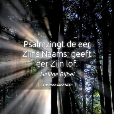 Picture 05 - Psalmen 66:2 NLD - Psalmzingt de eer Zijns Naams; geeft eer Zijn - Bible Verse Picture
