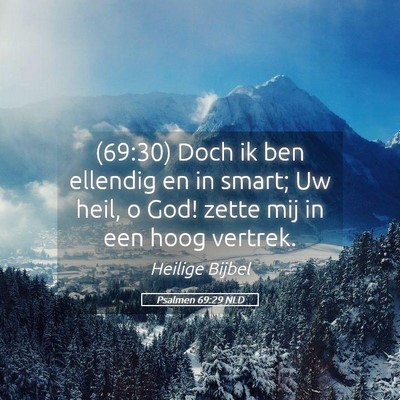 Picture 05 - Psalmen 69:29 NLD - (69:30) Doch ik ben ellendig en in smart; Uw - Bible Verse Picture