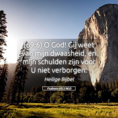 Picture 05 - Psalmen 69:5 NLD - (69:6) O God! Gij weet van mijn dwaasheid, en - Bible Verse Picture