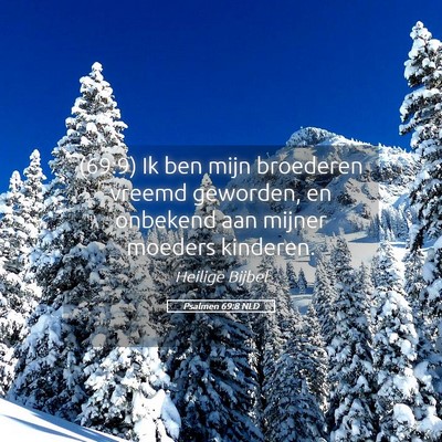 Picture 05 - Psalmen 69:8 NLD - (69:9) Ik ben mijn broederen vreemd geworden, en - Bible Verse Picture