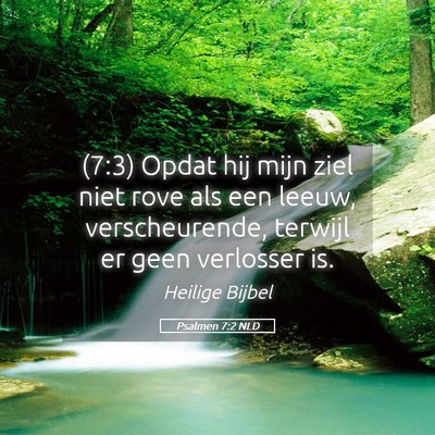 Picture 05 - Psalmen 7:2 NLD - (7:3) Opdat hij mijn ziel niet rove als een - Bible Verse Picture