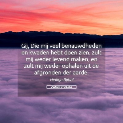 Picture 05 - Psalmen 71:20 NLD - Gij, Die mij veel benauwdheden en kwaden hebt - Bible Verse Picture