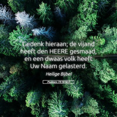 Picture 05 - Psalmen 74:18 NLD - Gedenk hieraan; de vijand heeft den HEERE - Bible Verse Picture