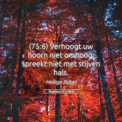 Picture 05 - Psalmen 75:5 NLD - (75:6) Verhoogt uw hoorn niet omhoog; spreekt - Bible Verse Picture