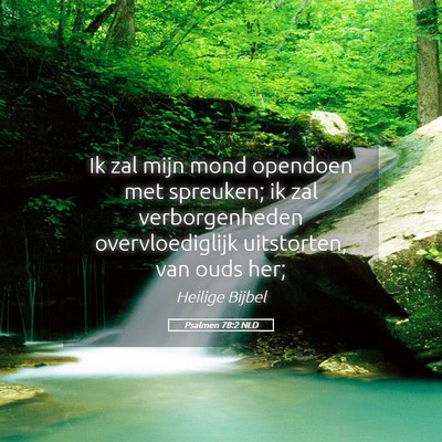 Picture 05 - Psalmen 78:2 NLD - Ik zal mijn mond opendoen met spreuken; ik zal - Bible Verse Picture