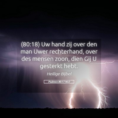 Picture 05 - Psalmen 80:17 NLD - (80:18) Uw hand zij over den man Uwer - Bible Verse Picture