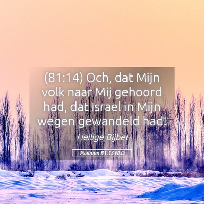 Picture 05 - Psalmen 81:13 NLD - (81:14) Och, dat Mijn volk naar Mij gehoord had, - Bible Verse Picture