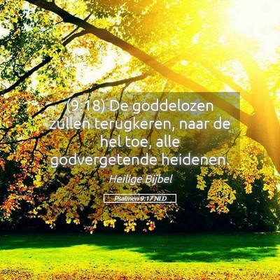 Picture 05 - Psalmen 9:17 NLD - (9:18) De goddelozen zullen terugkeren, naar de - Bible Verse Picture