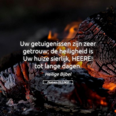 Picture 05 - Psalmen 93:5 NLD - Uw getuigenissen zijn zeer getrouw; de heiligheid - Bible Verse Picture
