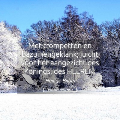 Picture 05 - Psalmen 98:6 NLD - Met trompetten en bazuinengeklank; juicht voor - Bible Verse Picture