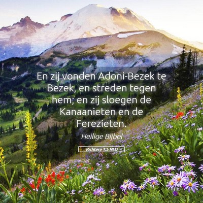 Picture 05 - Richtere 1:5 NLD - En zij vonden Adoni-Bezek te Bezek, en streden - Bible Verse Picture