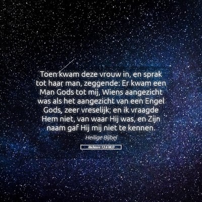 Picture 05 - Richtere 13:6 NLD - Toen kwam deze vrouw in, en sprak tot haar man, - Bible Verse Picture