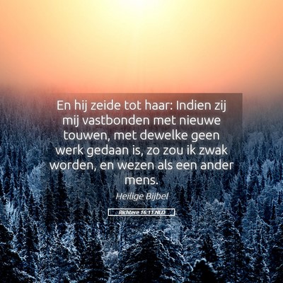 Picture 05 - Richtere 16:11 NLD - En hij zeide tot haar: Indien zij mij vastbonden - Bible Verse Picture