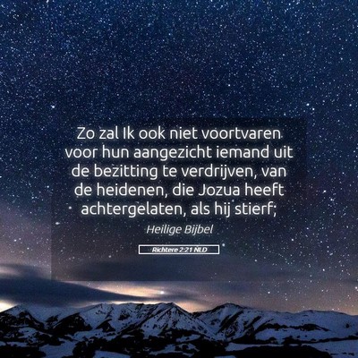 Picture 05 - Richtere 2:21 NLD - Zo zal Ik ook niet voortvaren voor hun aangezicht - Bible Verse Picture