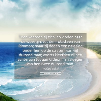 Picture 05 - Richtere 20:45 NLD - Toen keerden zij zich, en vloden naar de - Bible Verse Picture