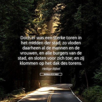 Picture 05 - Richtere 9:51 NLD - Doch er was een sterke toren in het midden der - Bible Verse Picture