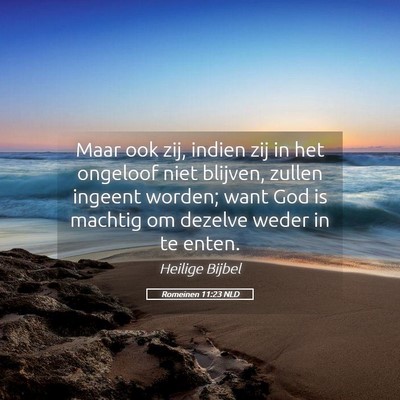 Picture 05 - Romeinen 11:23 NLD - Maar ook zij, indien zij in het ongeloof niet - Bible Verse Picture