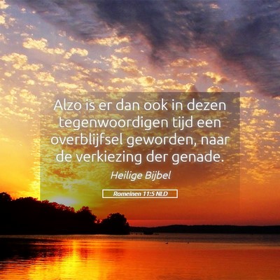 Picture 05 - Romeinen 11:5 NLD - Alzo is er dan ook in dezen tegenwoordigen tijd - Bible Verse Picture