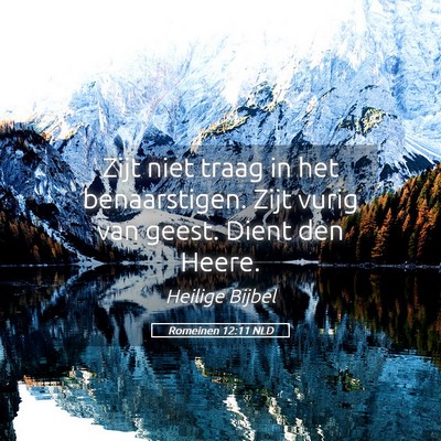 Picture 05 - Romeinen 12:11 NLD - Zijt niet traag in het benaarstigen. Zijt vurig - Bible Verse Picture