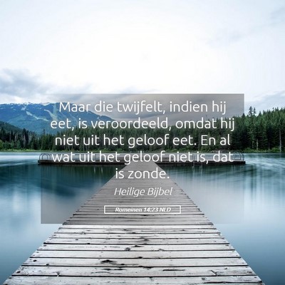 Picture 05 - Romeinen 14:23 NLD - Maar die twijfelt, indien hij eet, is - Bible Verse Picture