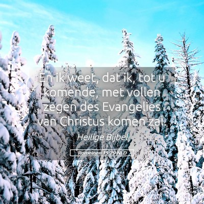 Picture 05 - Romeinen 15:29 NLD - En ik weet, dat ik, tot u komende, met vollen - Bible Verse Picture