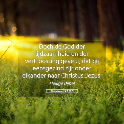 Picture 05 - Romeinen 15:5 NLD - Doch de God der lijdzaamheid en der vertroosting - Bible Verse Picture