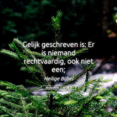 Picture 05 - Romeinen 3:10 NLD - Gelijk geschreven is: Er is niemand rechtvaardig, - Bible Verse Picture