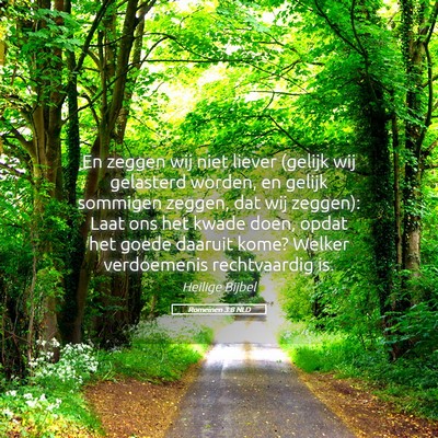 Picture 05 - Romeinen 3:8 NLD - En zeggen wij niet liever (gelijk wij gelasterd - Bible Verse Picture
