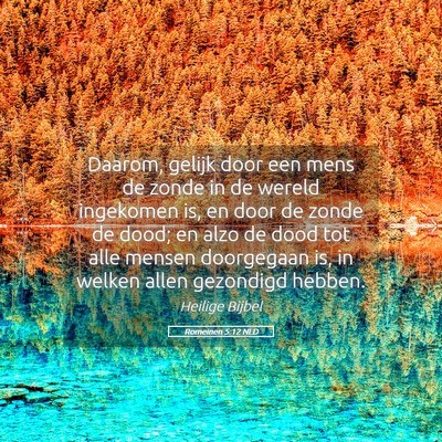 Picture 05 - Romeinen 5:12 NLD - Daarom, gelijk door een mens de zonde in de - Bible Verse Picture