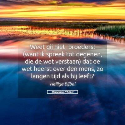 Picture 05 - Romeinen 7:1 NLD - Weet gij niet, broeders! (want ik spreek tot - Bible Verse Picture