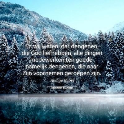 Picture 05 - Romeinen 8:28 NLD - En wij weten, dat dengenen, die God liefhebben, - Bible Verse Picture