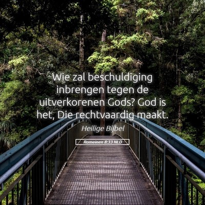 Picture 05 - Romeinen 8:33 NLD - Wie zal beschuldiging inbrengen tegen de - Bible Verse Picture