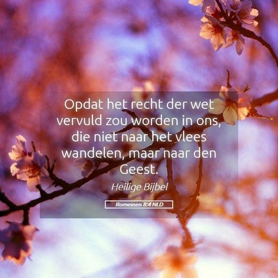 Picture 05 - Romeinen 8:4 NLD - Opdat het recht der wet vervuld zou worden in - Bible Verse Picture