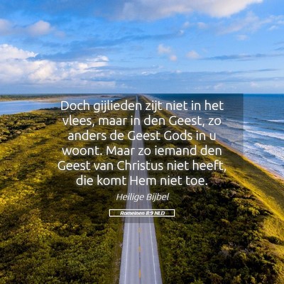 Picture 05 - Romeinen 8:9 NLD - Doch gijlieden zijt niet in het vlees, maar in - Bible Verse Picture