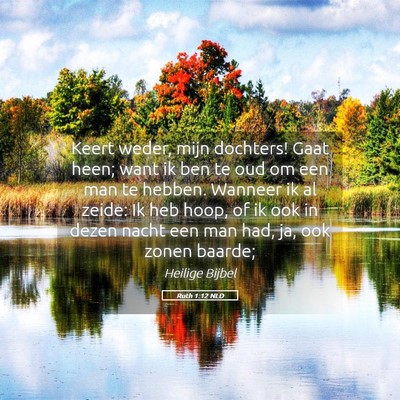 Picture 05 - Ruth 1:12 NLD - Keert weder, mijn dochters! Gaat heen; want ik - Bible Verse Picture