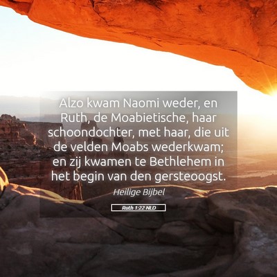 Picture 05 - Ruth 1:22 NLD - Alzo kwam Naomi weder, en Ruth, de Moabietische, - Bible Verse Picture