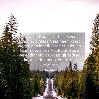 Picture 05 - Ruth 1:8 NLD - Zo zeide Naomi tot haar twee schoondochters: Gaat - Bible Verse Picture