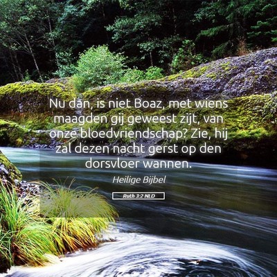 Picture 05 - Ruth 3:2 NLD - Nu dan, is niet Boaz, met wiens maagden gij - Bible Verse Picture