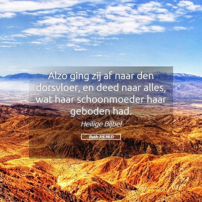 Picture 05 - Ruth 3:6 NLD - Alzo ging zij af naar den dorsvloer, en deed naar - Bible Verse Picture