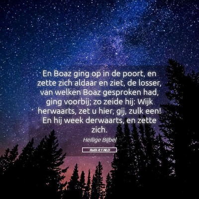 Picture 05 - Ruth 4:1 NLD - En Boaz ging op in de poort, en zette zich aldaar - Bible Verse Picture